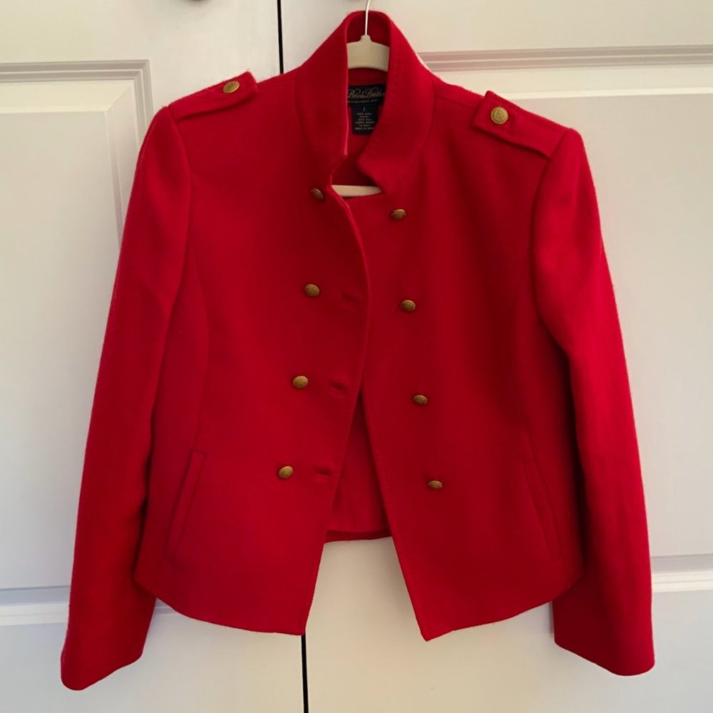 Brooks Brothers Red Military-Inspired 100% Wool Jacket Size 2